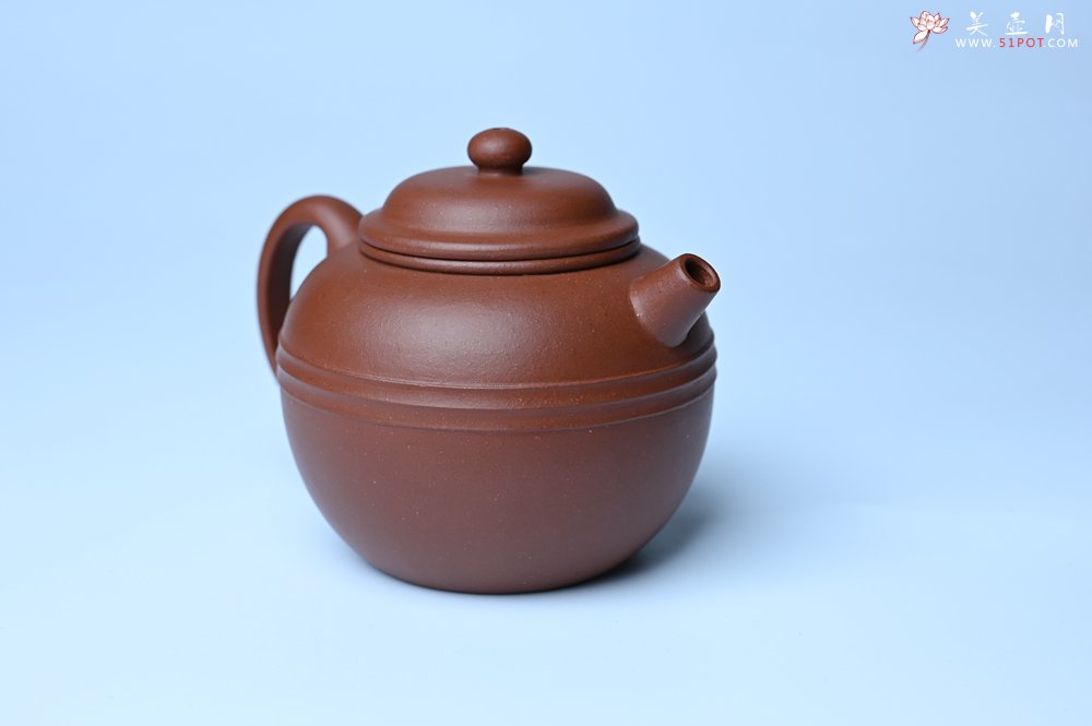 紫砂壶图片：美壶特惠 精致老清水泥腰线巨轮壶 茶人醉爱 - 美壶网