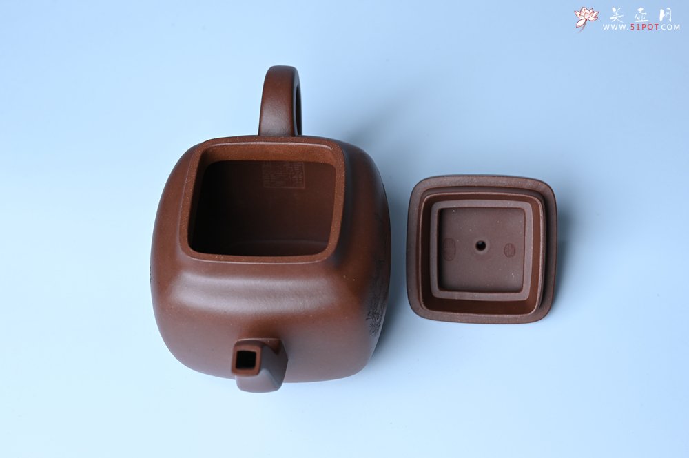 紫砂壶图片：实力派张海艳全手工油润底曹青重器鸣远四方 气势磅礴 用心之作 装饰人物特文气 - 美壶网