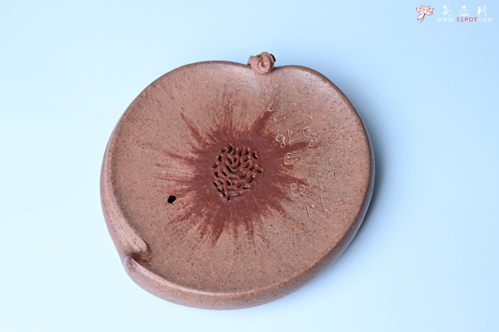 紫砂壶图片：美器特惠 朱自立工作室精品寿桃干泡台 直径大约15cm - 美壶网