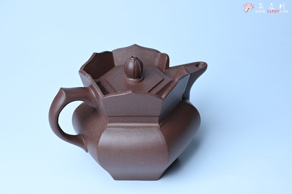 紫砂壶图片：摹古时大彬 优质调砂老紫泥全手工镶片僧帽壶 难度大 古韵悠悠 愈养迷人 - 美壶网
