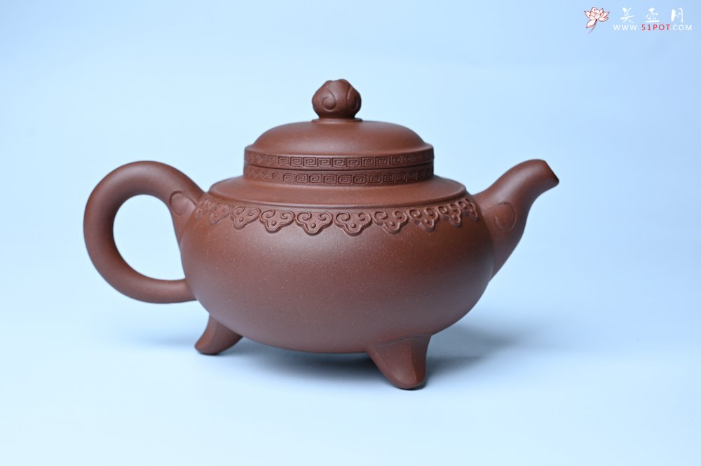 紫砂壶图片：美壶特惠 精致特好底曹青云肩如意壶 - 美壶网