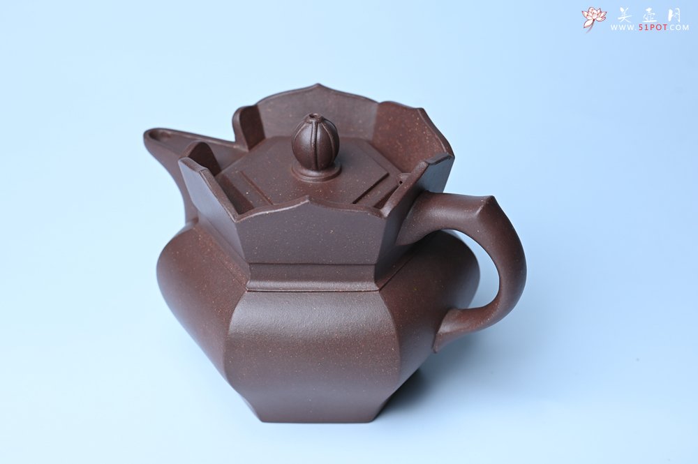 紫砂壶图片：摹古时大彬 优质调砂老紫泥全手工镶片僧帽壶 难度大 古韵悠悠 愈养迷人 - 美壶网