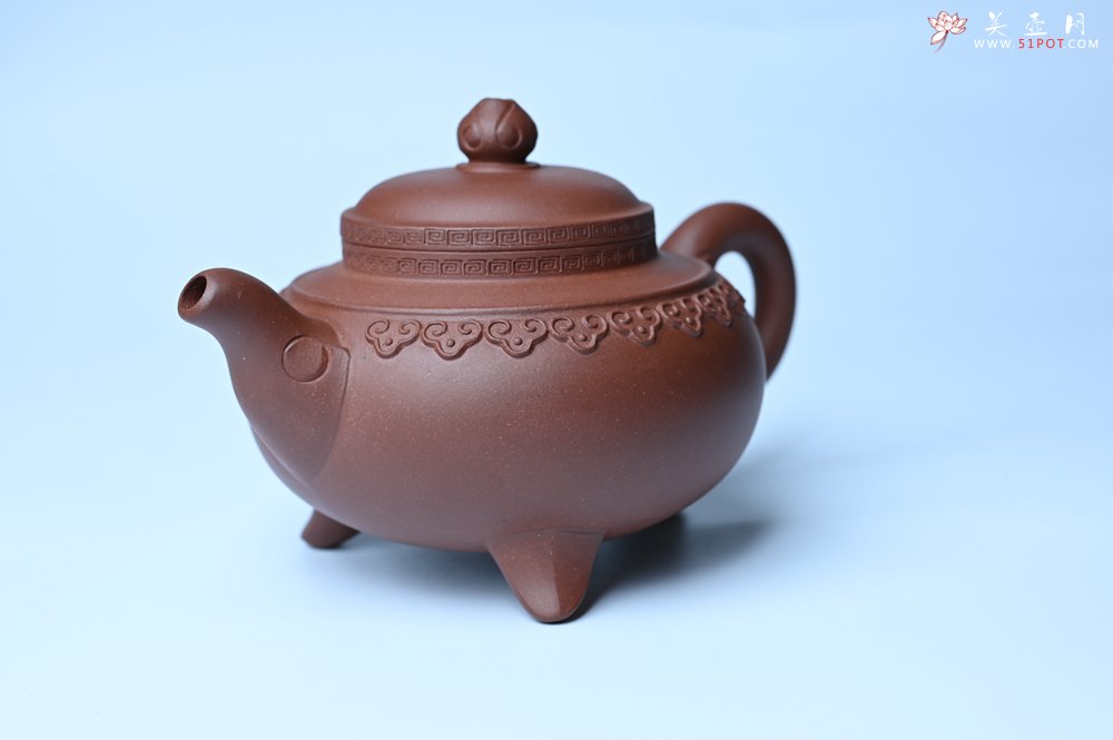 紫砂壶图片：美壶特惠 精致特好底曹青云肩如意壶 - 美壶网