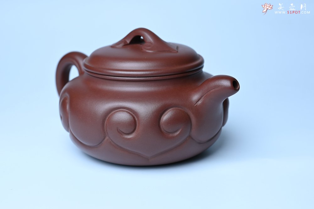 紫砂壶图片：美壶特惠 精致紫泥仿古如意壶 茶人醉爱 - 美壶网