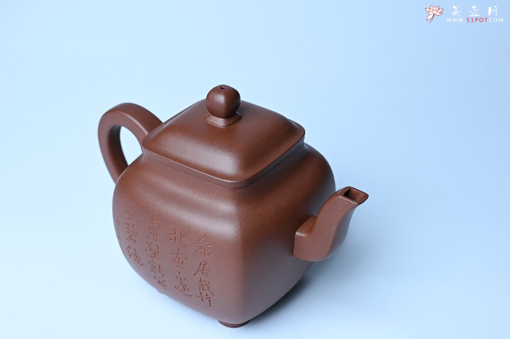 紫砂壶图片：实力派张海艳全手工油润底曹青重器鸣远四方 气势磅礴 用心之作 装饰人物特文气 - 美壶网