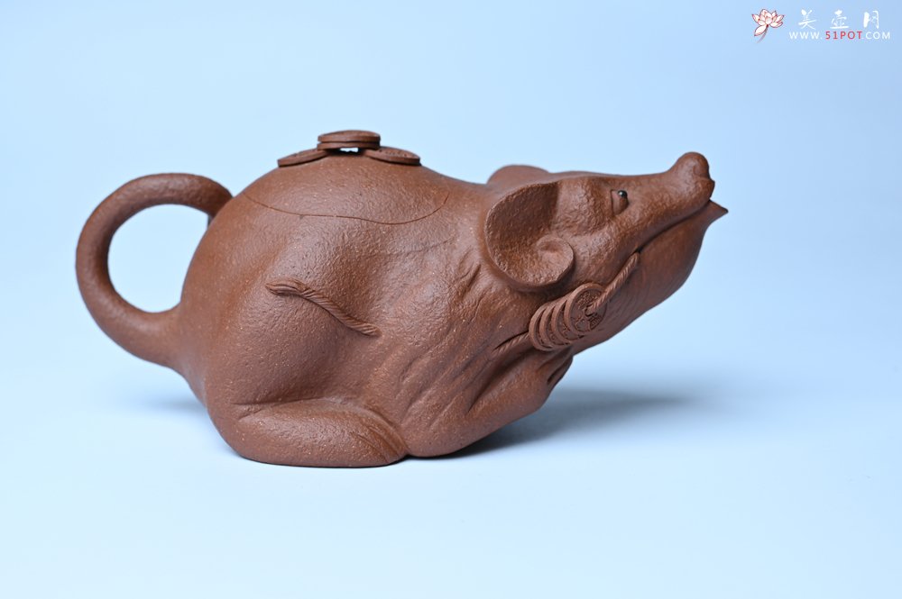 紫砂壶图片：美壶特惠 优质降坡泥鼠你有钱壶壶 茶人醉爱 - 美壶网