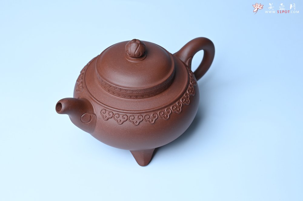 紫砂壶图片：美壶特惠 精致特好底曹青云肩如意壶 - 美壶网