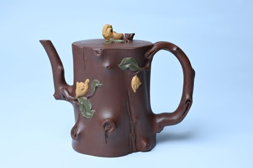 赵老师紫砂壶 潜力股赵老师 优质紫泥全手工佛手桩紫砂壶 三色帖叶生动 佛手灵动 原矿紫泥