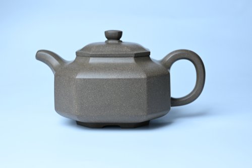 张海艳紫砂壶 实力派张海艳全手工蟹壳老青段泥精工八方侧角壶 气势磅礴 