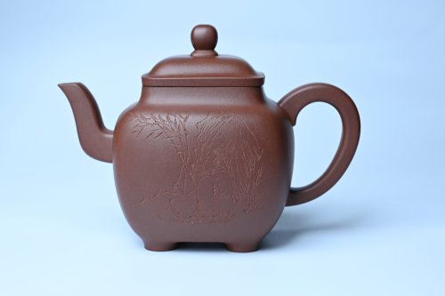 张海艳紫砂壶 实力派张海艳全手工油润底曹青重器鸣远四方 气势磅礴 用心之作 装饰人物特文气 原矿底槽清