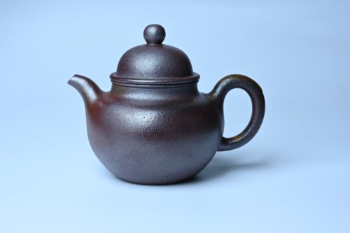 美壶定制老师紫砂壶 美壶特惠 精致柴烧青灰泥掇球壶 茶人醉爱 