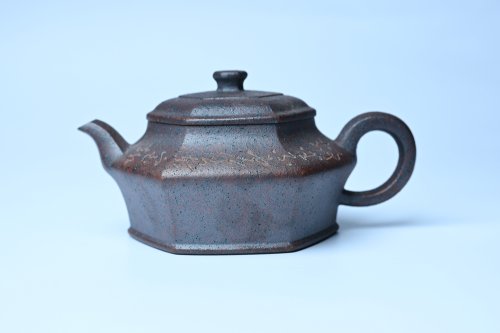 美壶定制老师紫砂壶 美壶特惠 柴烧六方虚扁紫砂壶 茶人醉爱 