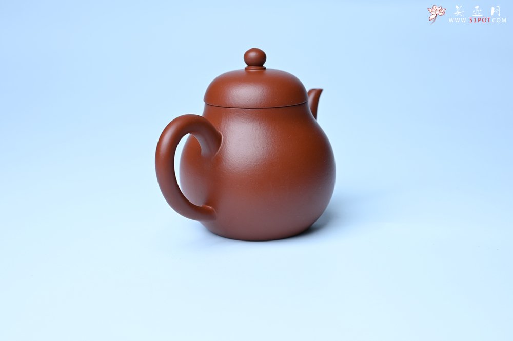 紫砂壶图片：美壶特惠 油润大红袍朱泥 手中无梨式 何以言茗事 小品高梨形 - 美壶网