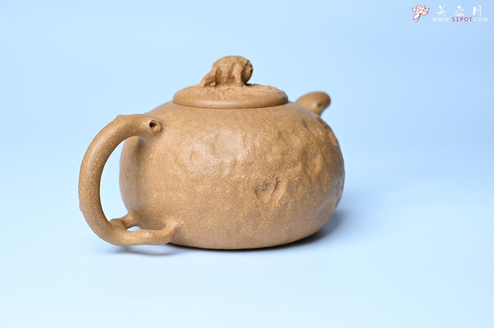 紫砂壶图片：潜力股赵老师实力演绎全手工老黄段泥金蟾供春壶 金蟾灵动 不失为一把好壶 - 美壶网