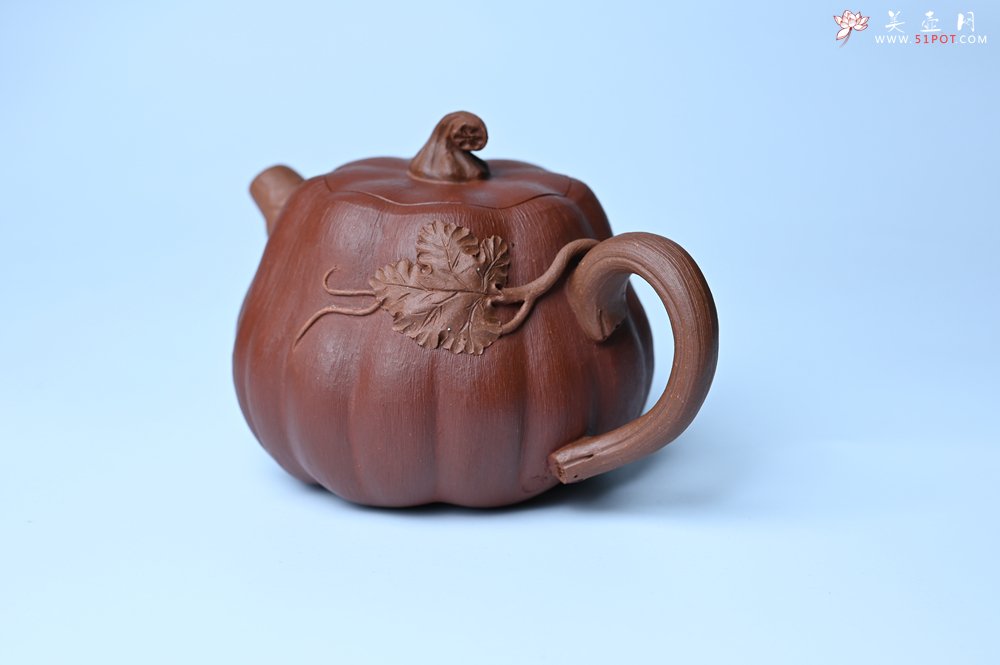 紫砂壶图片：美壶福利特惠 美壶专属定制 精致好料南瓜紫砂壶  肌理丰富生动 - 美壶网