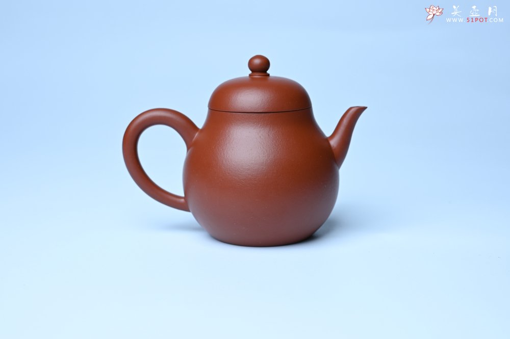 紫砂壶图片：美壶特惠 油润大红袍朱泥 手中无梨式 何以言茗事 小品高梨形 - 美壶网