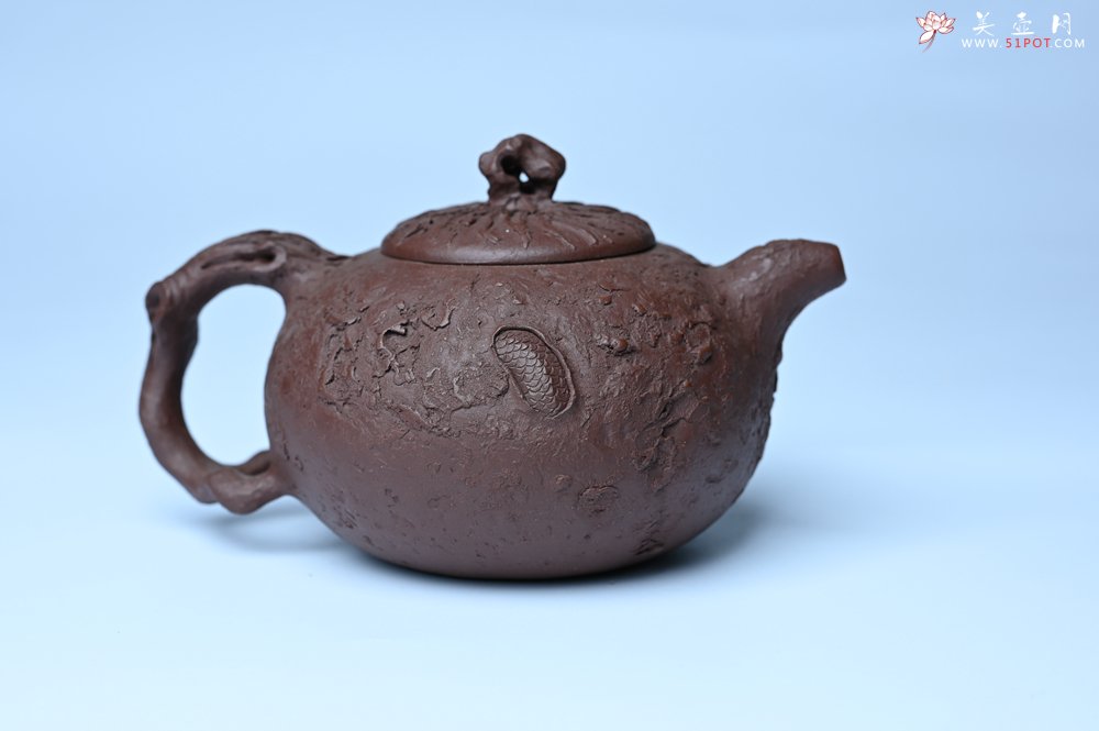 紫砂壶图片：潜力股赵老师实力演绎全手工龙供春壶 肌理细腻逼真 - 美壶网