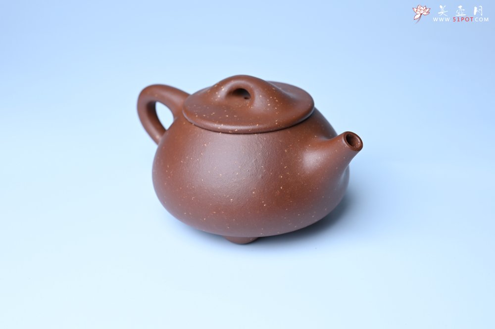 紫砂壶图片：美壶特惠 精致特好紫玉金砂满瓢景舟石瓢壶 做工和泥料不输千元作品 - 美壶网