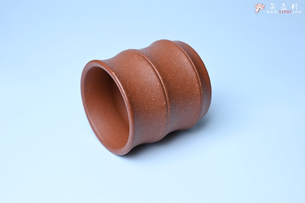 紫砂壶图片：美杯特惠 精致厚实特好降坡泥竹节主人杯 - 美壶网