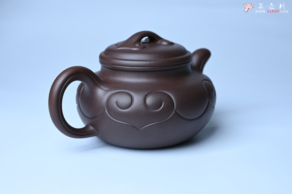 紫砂壶图片：美壶特惠 精致特好老紫泥仿古如意壶 茶人醉爱 - 美壶网