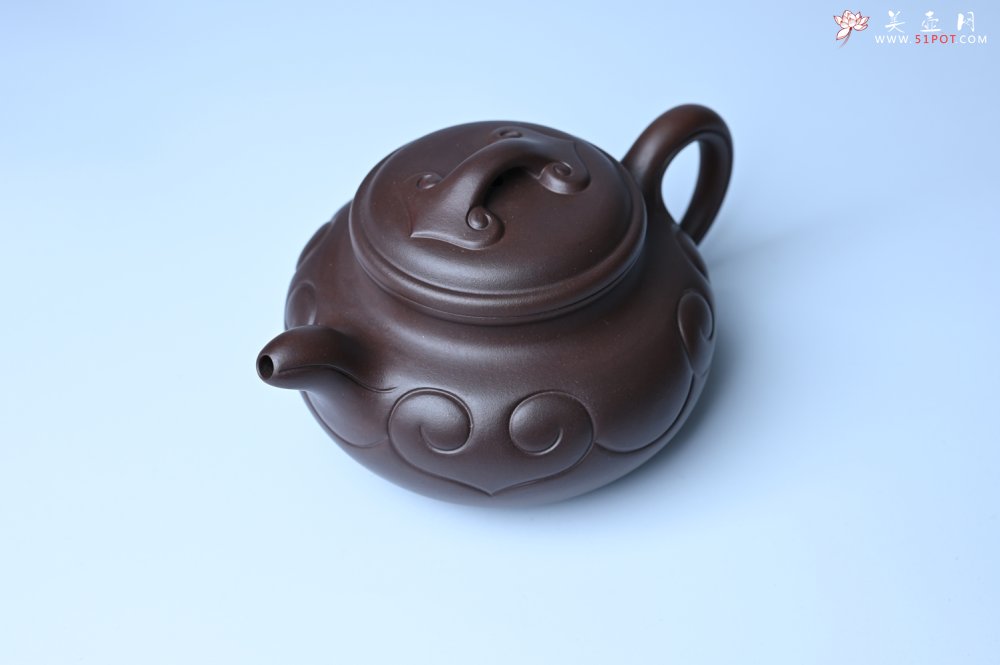 紫砂壶图片：美壶特惠 精致特好老紫泥仿古如意壶 茶人醉爱 - 美壶网