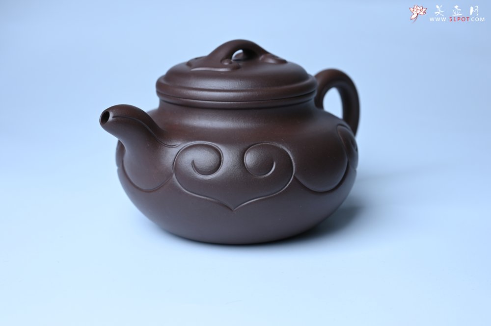 紫砂壶图片：美壶特惠 精致特好老紫泥仿古如意壶 茶人醉爱 - 美壶网