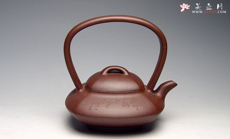 紫砂壶图片：四方合欢提梁壶 - 美壶网