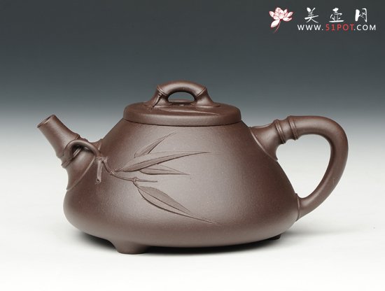 紫砂壶图片：竹节石瓢 - 美壶网