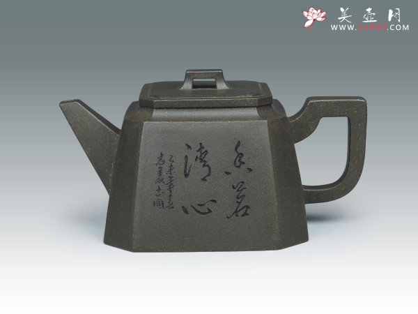 紫砂壶图片：四方抽角 - 美壶网