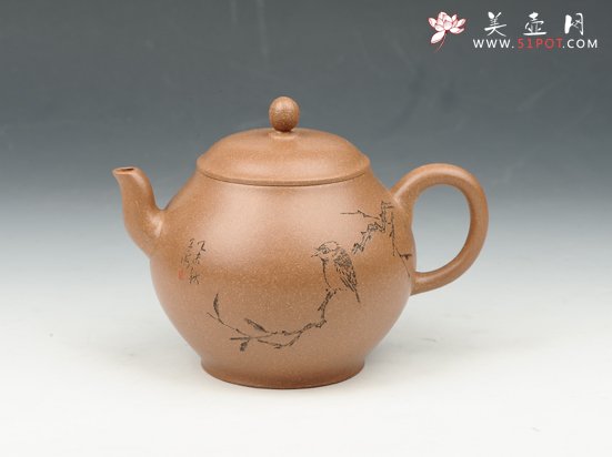 紫砂壶图片：陶意壶 260cc 原矿老段泥 - 美壶网