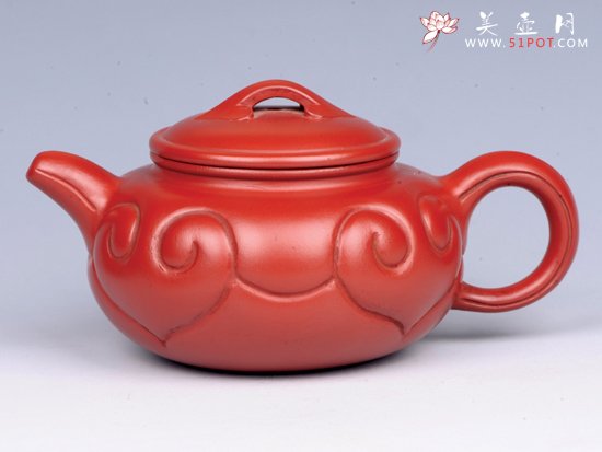 紫砂壶图片：仿古如意（朱泥） - 美壶网