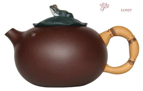 紫砂壶图片：鱼蛙同乐壶：获金奖 - 美壶网