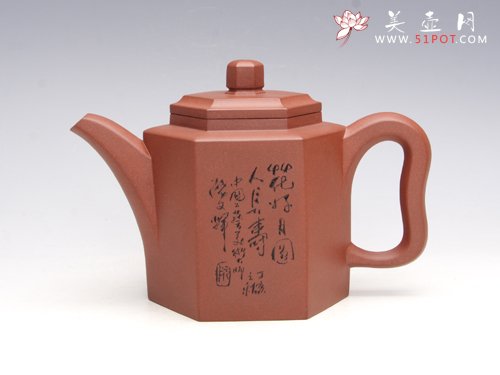 紫砂壶图片：六方 泥料：底槽清 - 美壶网