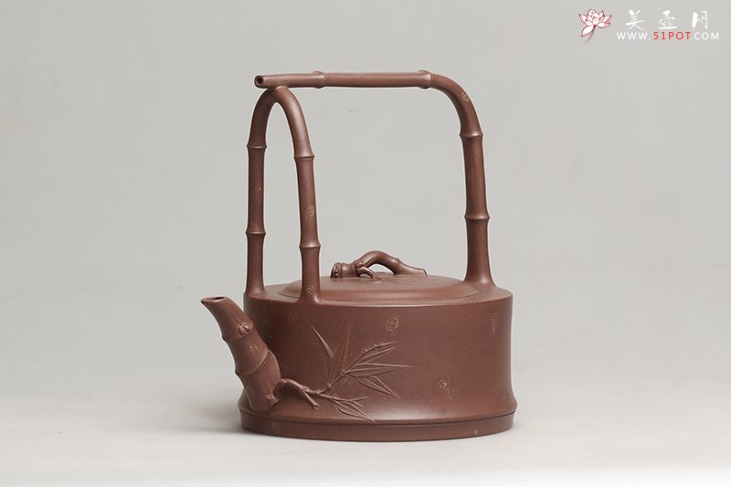 紫砂壶图片：斑竹提梁 - 美壶网