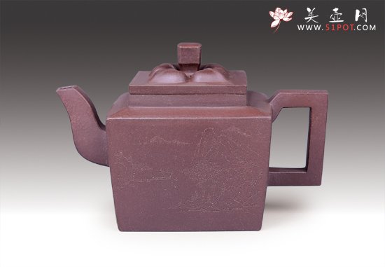 紫砂壶图片：菱花四方 - 美壶网