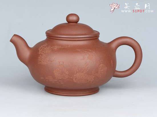 紫砂壶图片：福缘 容量：400cc  泥料：清水泥 - 美壶网