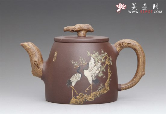 紫砂壶图片：松鹤延年 - 美壶网