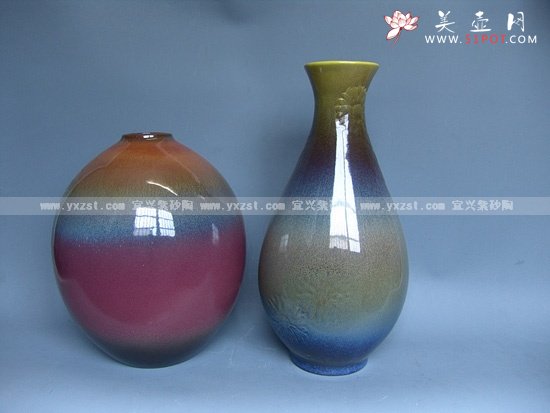 紫砂壶图片：彩釉瓶 - 美壶网