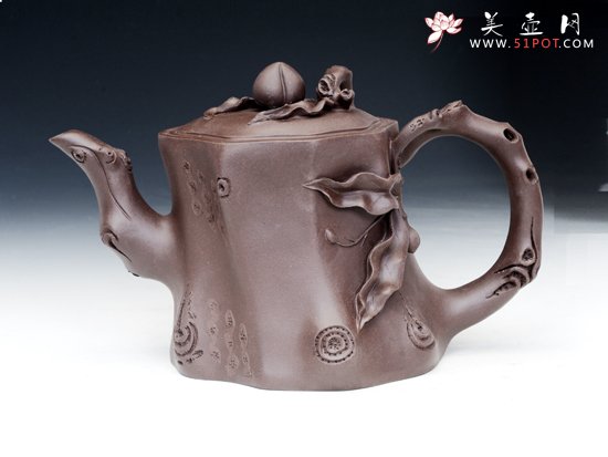 紫砂壶图片：寿桃梅桩 - 美壶网