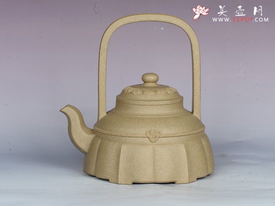 紫砂壶图片：裙花提梁 - 美壶网