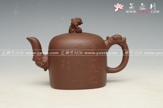 紫砂壶图片：龙头狮顶 - 美壶网