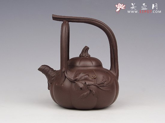 紫砂壶图片：南瓜提梁 - 美壶网