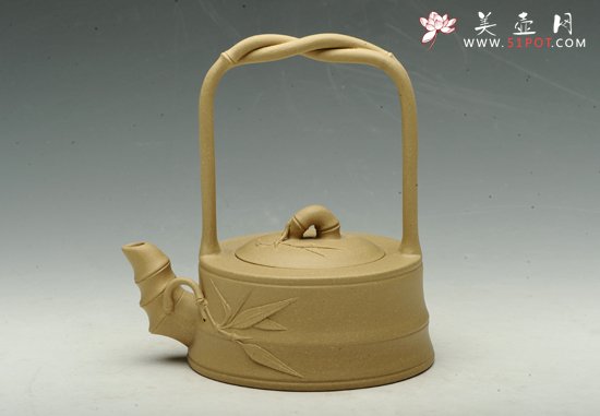 紫砂壶图片：竹节提梁 - 美壶网