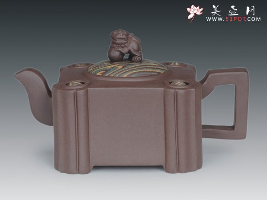 紫砂壶图片：貔貅四方 - 美壶网