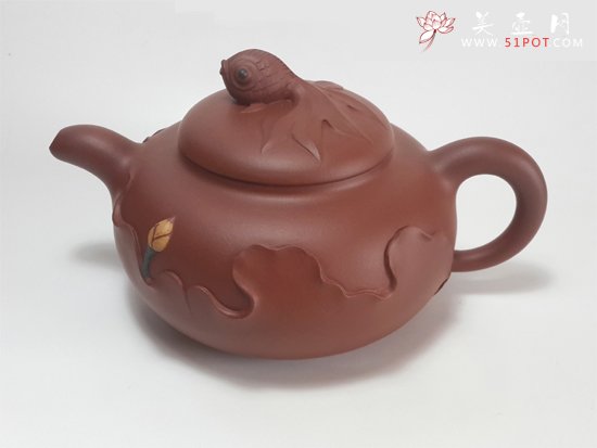 紫砂壶图片：荷塘情趣（全手工） - 美壶网