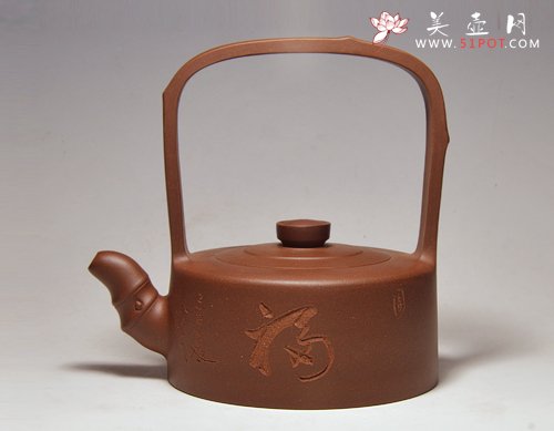 紫砂壶图片：山水提梁 - 美壶网