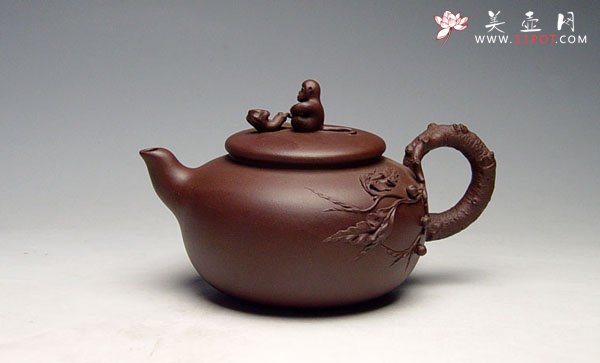 紫砂壶图片：金猴献寿壶 - 美壶网