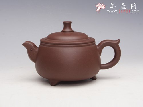 紫砂壶图片：双线神鸟 原矿紫泥... - 美壶网