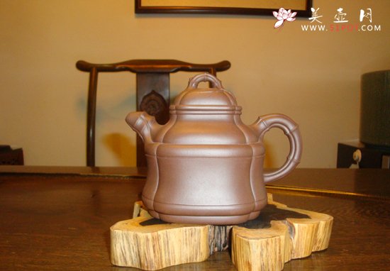 紫砂壶图片：四方竹鼎 - 美壶网