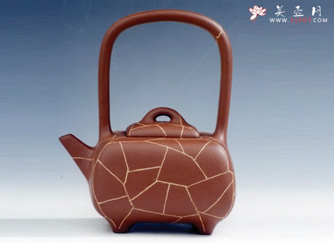 紫砂壶图片：冰纹提梁 360CC - 美壶网